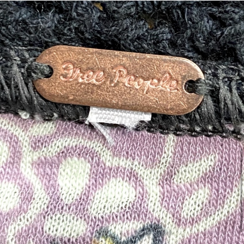 Free People Yellow Floral Leilani Crop With Crochet Lace Trim S - Picture 7 of 13